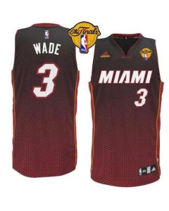 Heat #3 Dwyane Wade Black Resonate Fashion Swingman Finals Patch Stitched NBA Jersey
