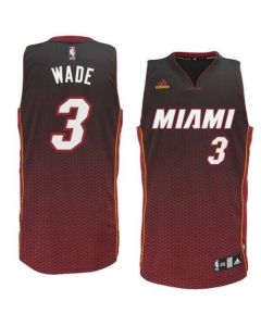 Heat #3 Dwyane Wade Black Resonate Fashion Swingman Stitched NBA Jersey