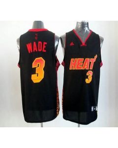Heat #3 Dwyane Wade Black Stitched NBA Vibe Jersey