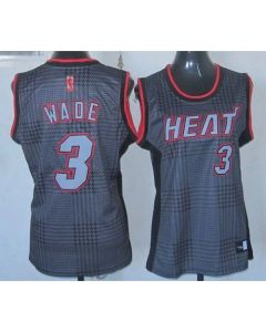 Heat #3 Dwyane Wade Black Women's Rhythm Fashion Stitched NBA Jersey