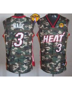 Heat #3 Dwyane Wade Camo Stealth Collection Finals Patch Stitched NBA Jersey