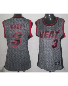 Heat #3 Dwyane Wade Grey Women's Static Fashion Stitched NBA Jersey