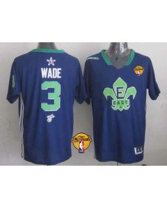 Heat #3 Dwyane Wade Navy Blue 2014 All Star Finals Patch Stitched NBA Jersey