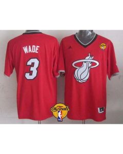 Heat #3 Dwyane Wade Red 2013 Christmas Day Swingman Finals Patch Stitched NBA Jersey