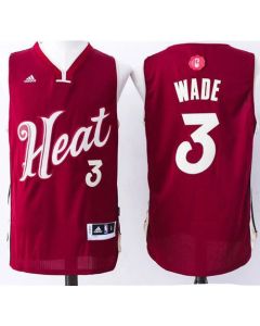 Heat #3 Dwyane Wade Red 2015-2016 Christmas Day Stitched NBA Jersey