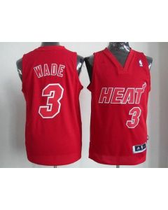 Heat #3 Dwyane Wade Red Big Color Fashion Stitched NBA Jersey