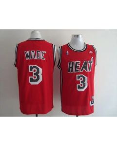 Heat #3 Dwyane Wade Red Hardwood Classics Nights Stitched NBA Jersey