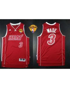 Heat #3 Dwyane Wade Red Pride Swingman Finals Patch Stitched NBA Jersey