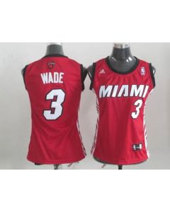 Heat #3 Dwyane Wade Red Women's Alternate Stitched NBA Jersey
