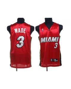 Heat #3 Dwyane Wade Stitched Red NBA Jersey