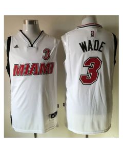 Heat #3 Dwyane Wade Stitched White NBA Jersey