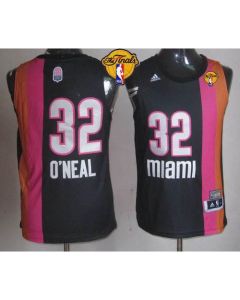 Heat #32 Shaquille O'Neal Black ABA Hardwood Classic Finals Patch Stitched NBA Jersey