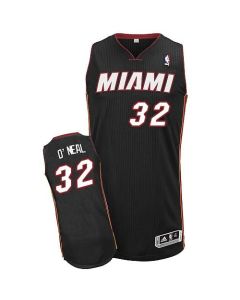 Heat #32 Shaquille O'Neal Black Throwback Stitched NBA Jersey