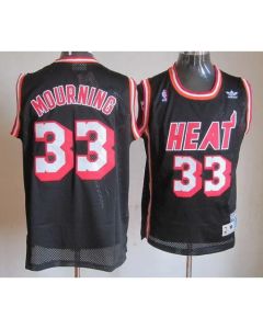 Heat #33 Mourning Black Throwback Stitched NBA Jersey
