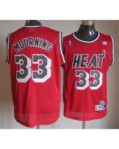 Heat #33 Mourning Red Throwback Stitched NBA Jersey