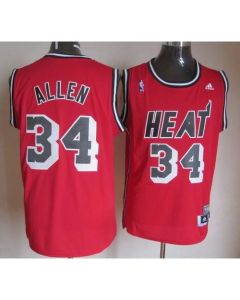 Heat #34 Ray Allen Red Hardwood Classics Nights Stitched NBA Jersey