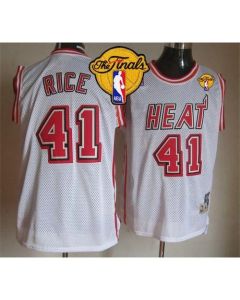 Heat #41 Glen Rice White Throwback Finals Patch Stitched NBA Jersey
