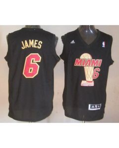 Heat #6 LeBron James Black 2013 NBA Finals Champions Stitched NBA Jersey