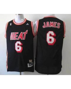 Heat #6 LeBron James Black Hardwood Classics Nights Stitched NBA Jersey