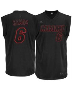 Heat #6 LeBron James Black on Black Stitched NBA Jersey