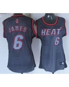 Heat #6 LeBron James Black Women's Rhythm Fashion Stitched NBA Jersey