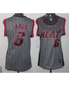 Heat #6 LeBron James Grey Women's Static Fashion Stitched NBA Jersey