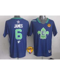 Heat #6 LeBron James Navy Blue 2014 All Star Finals Patch Stitched NBA Jersey