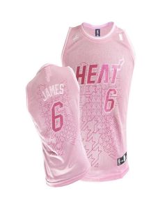 Heat #6 LeBron James Pink Women Fashion Stitched NBA Jersey