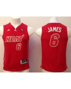 Heat #6 LeBron James Red Pride Swingman Stitched Youth NBA Jersey