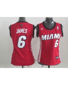 Heat #6 LeBron James Red Women's Alternate Stitched NBA Jersey