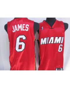 Heat #6 LeBron James Stitched Red NBA Jersey