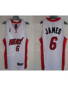 Heat #6 LeBron James Stitched White NBA Jersey