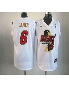 Heat #6 LeBron James White 2012 NBA Champions Stitched NBA Jersey