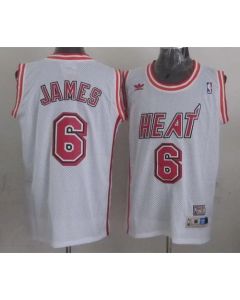 Heat #6 LeBron James White Swingman Throwback Stitched NBA Jersey