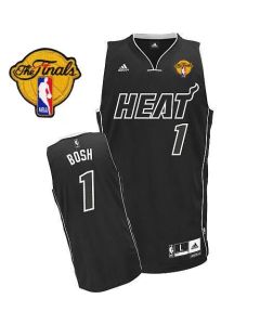 Heat Finals Patch #1 Chris Bosh Black Shadow Stitched NBA Jersey