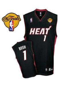 Heat Finals Patch #1 Chris Bosh Black Stitched NBA Jersey