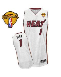 Heat Finals Patch #1 Chris Bosh Revolution 30 White Stitched NBA Jersey