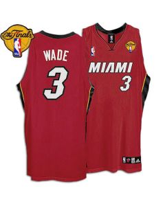 Heat Finals Patch #3 Dwyane Wade Red Stitched Youth NBA Jersey
