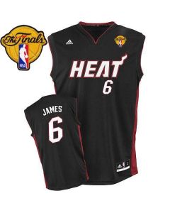 Heat Finals Patch #6 LeBron James Black Stitched NBA Jersey