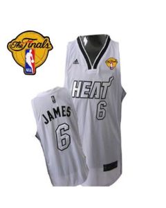 Heat Finals Patch #6 LeBron James Silver No. White Stitched NBA Jersey