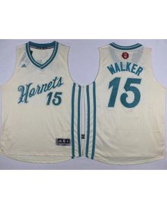 Hornets #15 Kemba Walker Cream 2015-2016 Christmas Day Stitched NBA Jersey