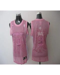 Hornets #3 Chris Paul Pink Women Fashion Stitched NBA Jersey