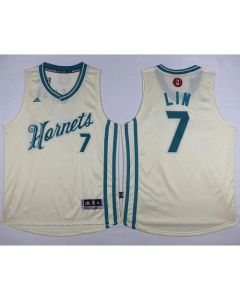 Hornets #7 Jeremy Lin Cream 2015-2016 Christmas Day Stitched NBA Jersey
