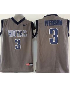 Hoyas #3 Allen Iverson Grey Basketball Stitched NCAA Jersey