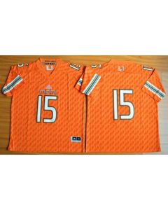 Hurricanes #15 Brad Kaaya Orange Stitched NCAA Jerseys