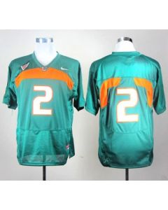 Hurricanes #2 Green Stitched NCAA Jerseys