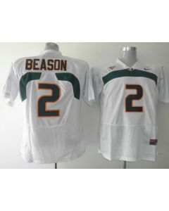 Hurricanes #2 Jon Beason White Stitched NCAA Jerseys