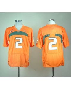 Hurricanes #2 Orange Stitched NCAA Jerseys