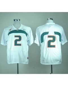 Hurricanes #2 White Stitched NCAA Jerseys