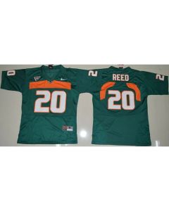Hurricanes #20 Ed Reed Green Stitched Youth NCAA Jersey